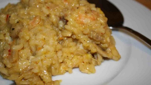 Risotto de pavo y queso brie