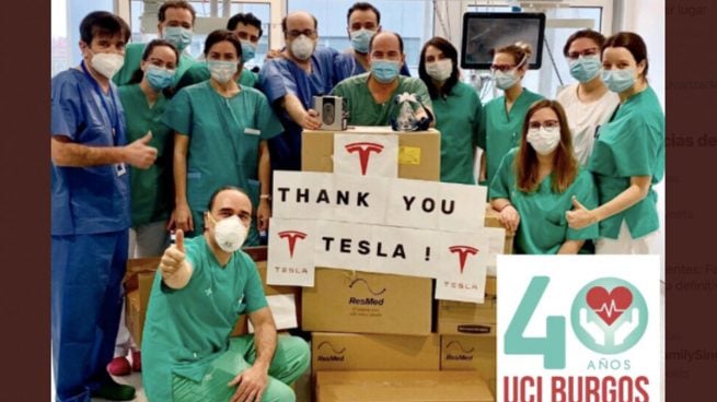 Respiradores de Tesla llegados al Hospital Universitario de Burgos.