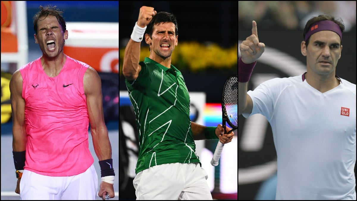 Rafa Nadal, Novak Djokovic y Roger Federer.