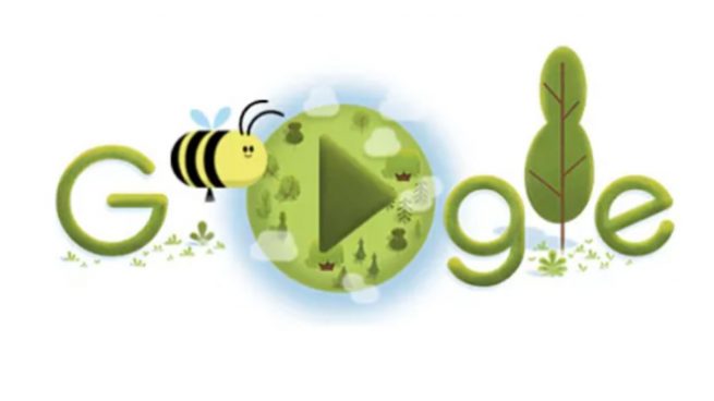 En el 50 aniversario del Día de la Tierra Google dedica un doodle a las abejas