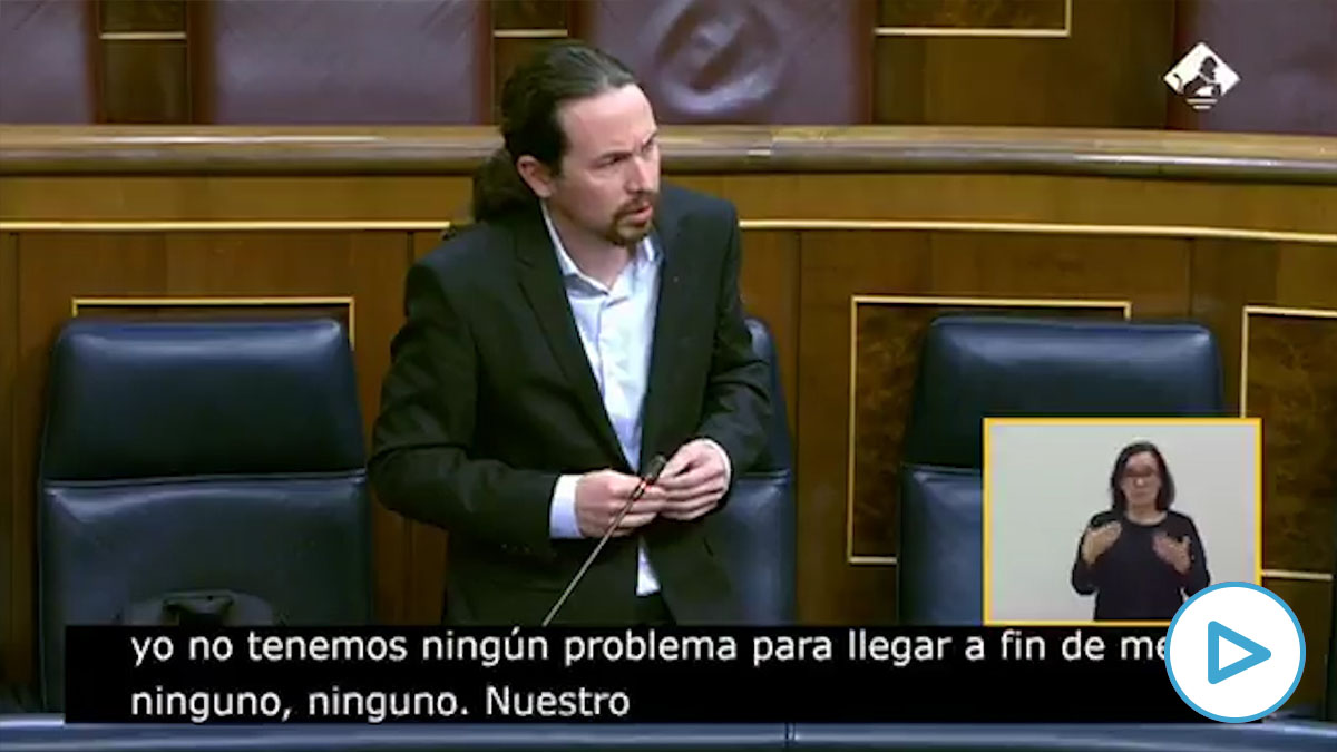 Pablo Iglesias en el Congreso: «No tenemos ningún problema para llegar a fin de mes».