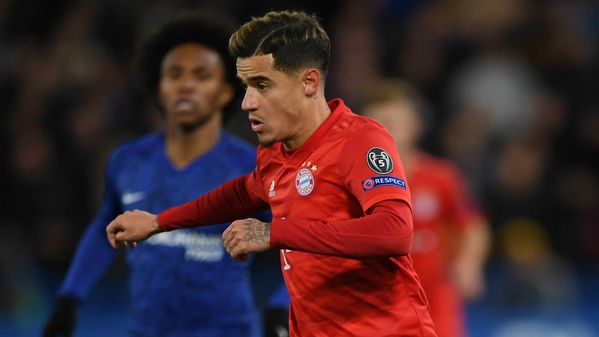 Philippe Coutinho, durante un partido ante el Chelsea con la elástica del Bayern Múnich. (Getty)