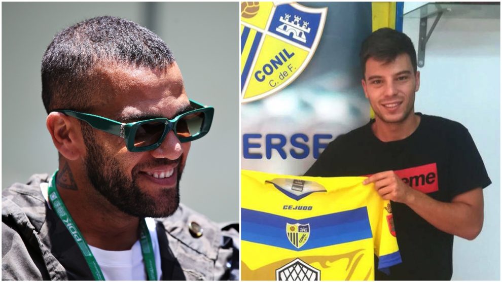 Dani Alves y Pablo Molina, en fotos de archivo.