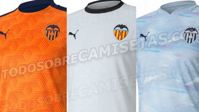 Las tres equipaciones del Valencia para la 2020-21.