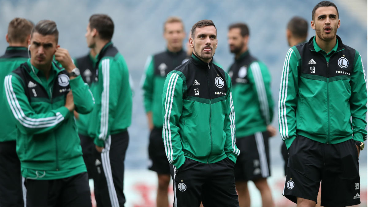 Jugadores del Legia de Varsovia, antes de un partido. (Getty)