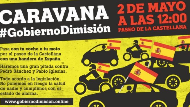 Organizan una caravana en Madrid el próximo 2 de mayo para pedir la dimisión del Gobierno