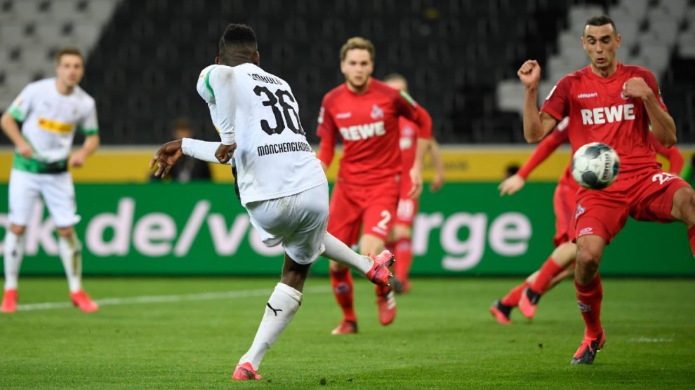 Imagen del Monchengladbach – Colonia, de la Bundesliga (AFP).