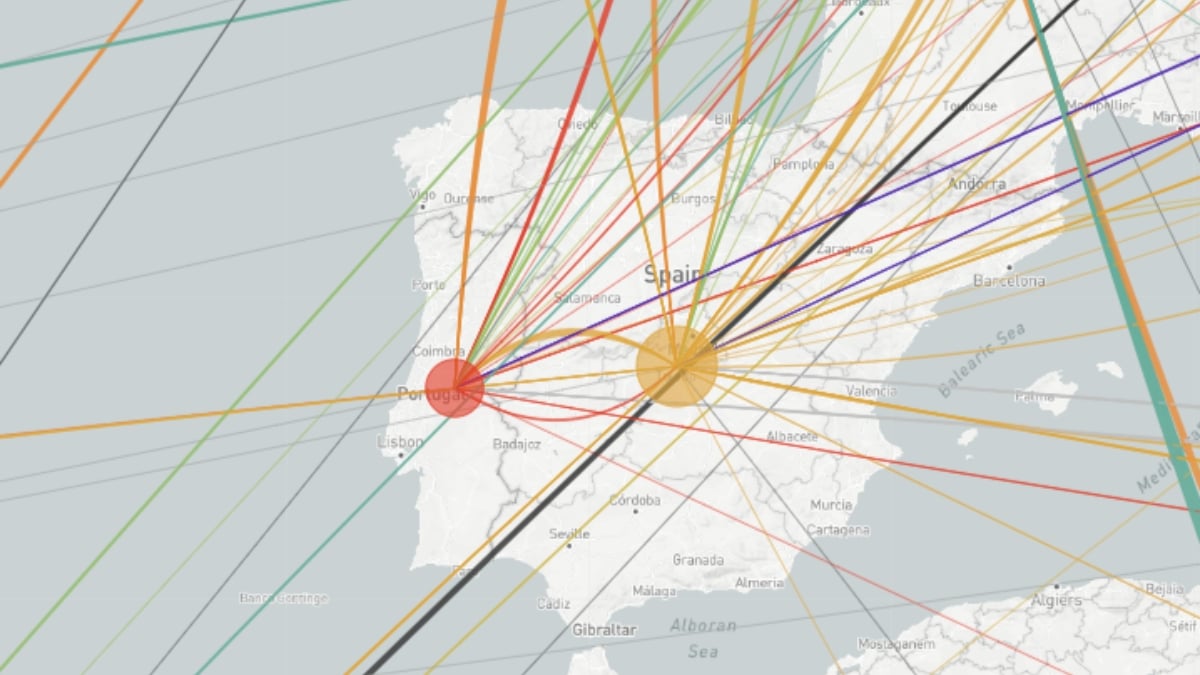 Mapa de las versiones del coronavirus importadas y exportadas por España.