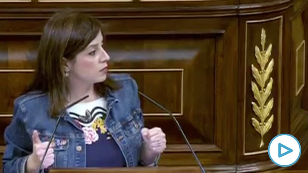 Adriana Lastra, portavoz del PSOE, durante su intervención en el Congreso este miércoles.