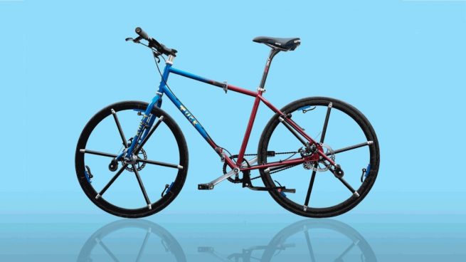bicicleta con ruedas plegables