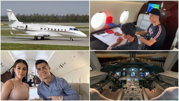 Varias imágenes del avión privado de Cristiano Ronaldo.