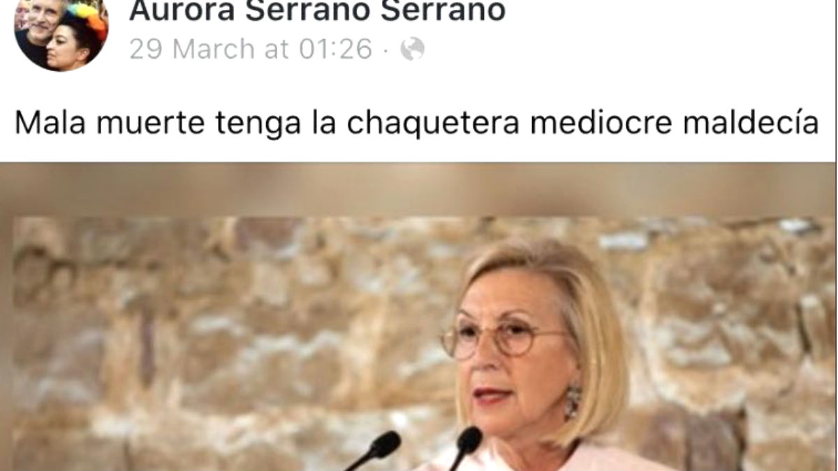 Aurora Serrano le desea una «mala muerte» a la ex líder de UPyD, Rosa Díez.