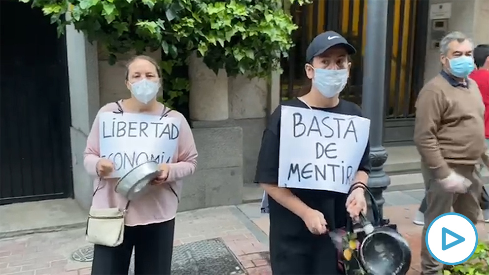 Protesta contra el Gobierno socialcomunista de Pedro Sánchez y Pablo Iglesias.