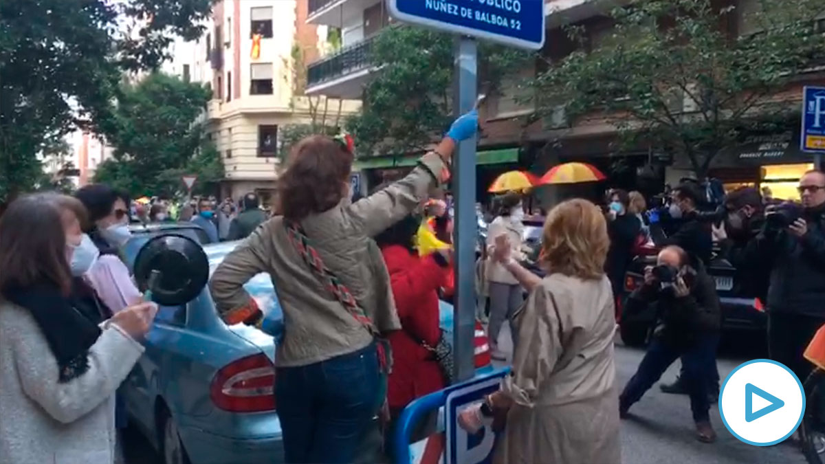 Protestas en la calle Núñez de Balboa.