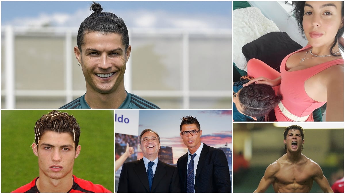 Varios de los peinados de Cristiano Ronaldo.