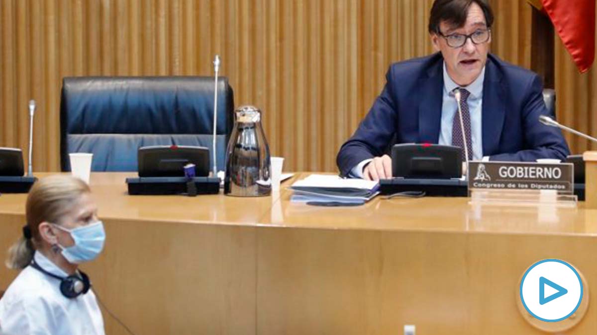 El ministro de Sanidad, Salvador Illa comparece en la Comisión de Sanidad del Congreso, en Madrid (España), a 21 de mayo de 2020. – Pool