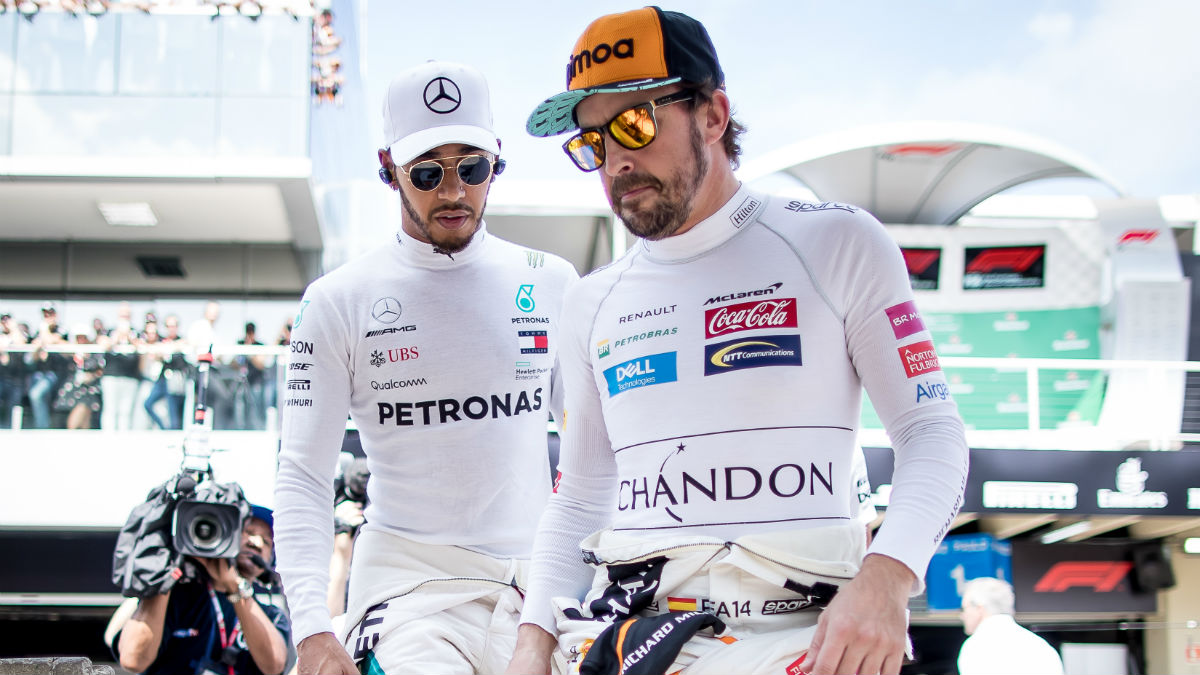 Fernando Alonso y Lewis Hamilton. (Getty)