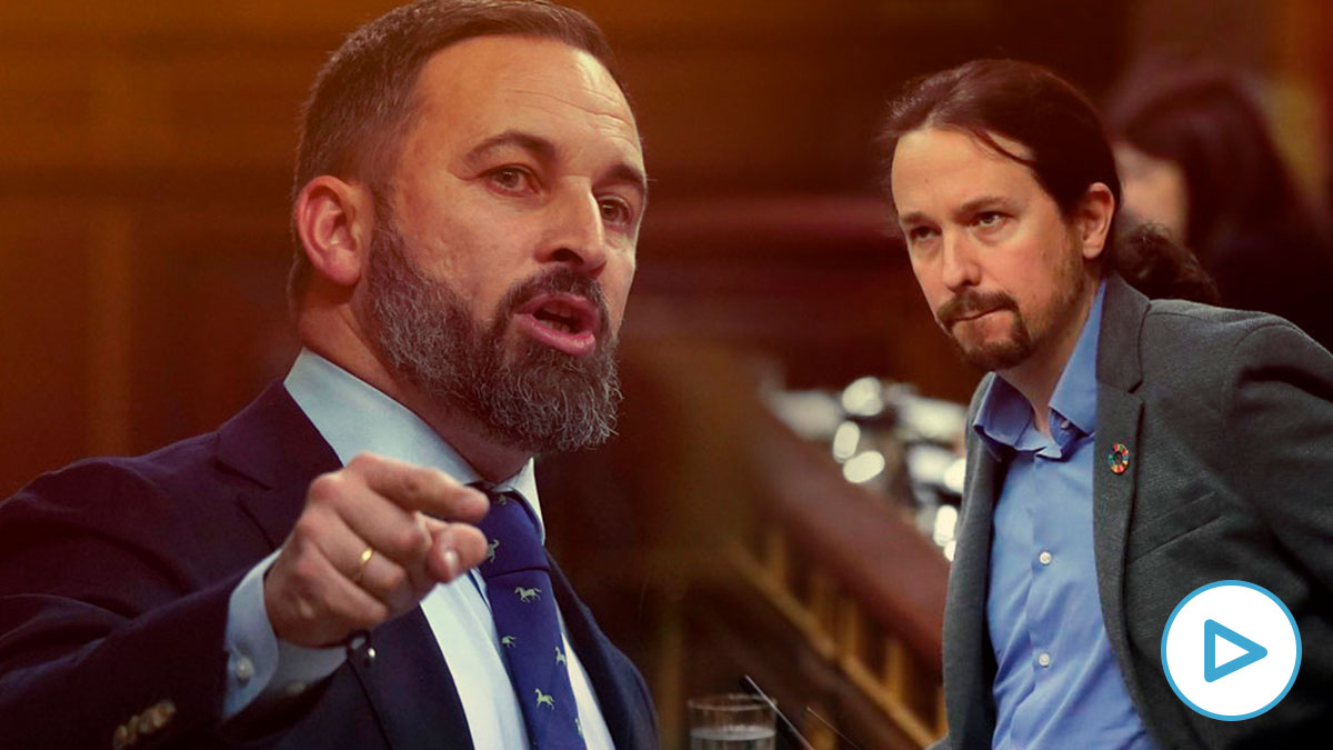 Santiago Abascal (Vox) y Pablo Iglesias (Podemos).