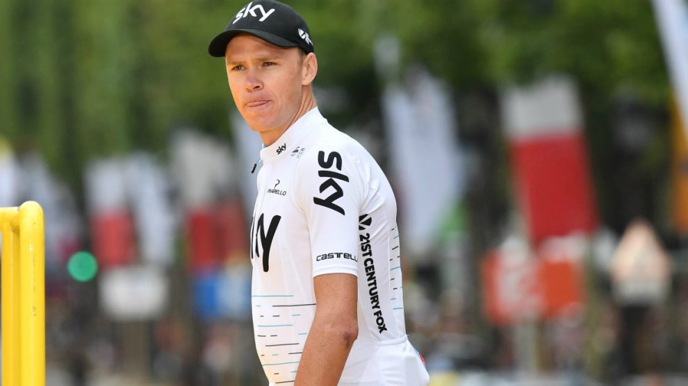 Froome, en el podio del Tour de Francia. (Getty)