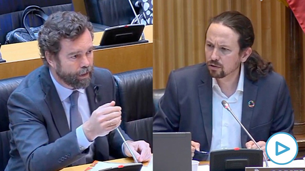 Iván Espinosa de los Monteros (Vox) y Pablo Iglesias (Podemos).