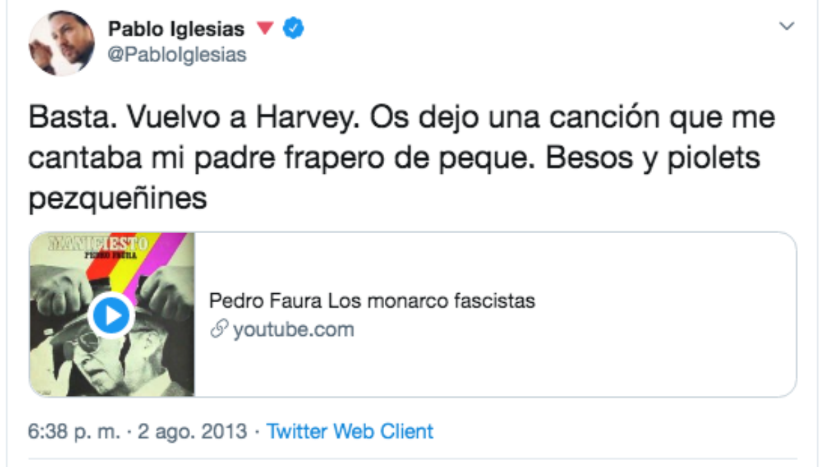 Pablo Iglesias ya presumía en 2012 de que su padre había sido miembro del FRAP.