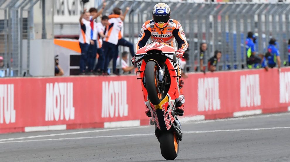Marc Márquez celebra su victoria (AFP)