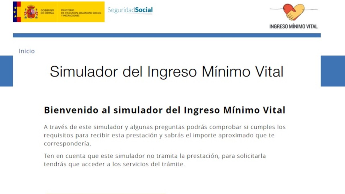 Así es el simulador que ha puesto en marcha el Gobierno sobre el Ingreso Mínimo Vital