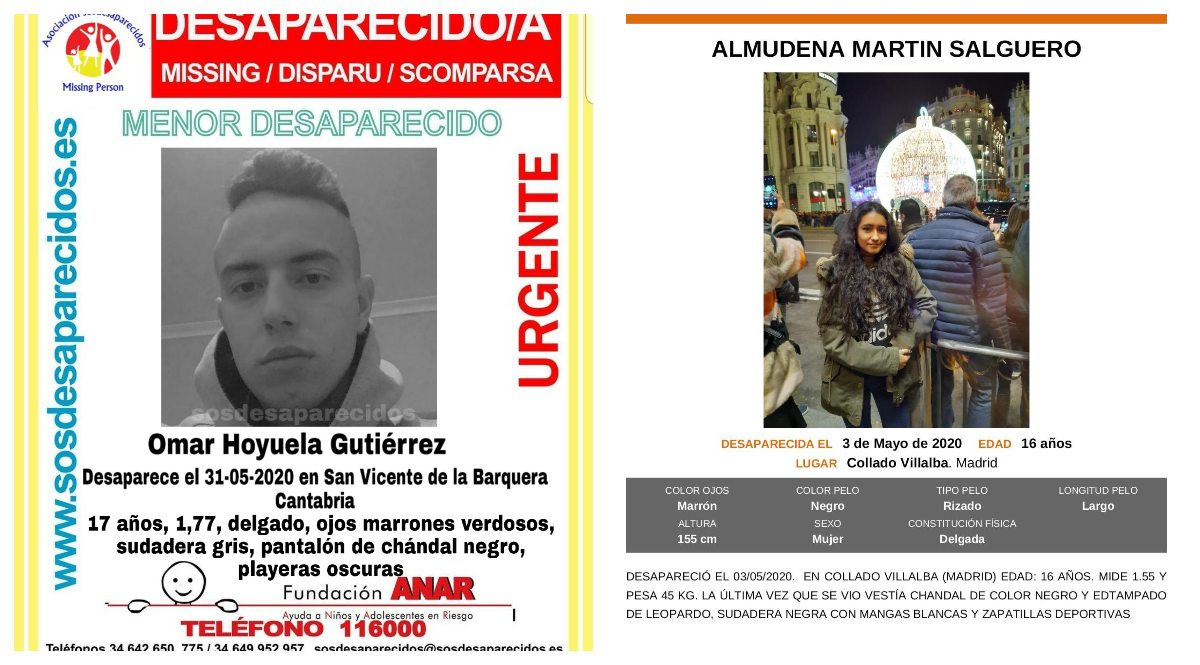 Los dos jóvenes desaparecidos