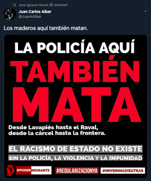 El portavoz de Podemos e IU en Andalucía incita al odio contra la Policía: «Los maderos aquí también matan»