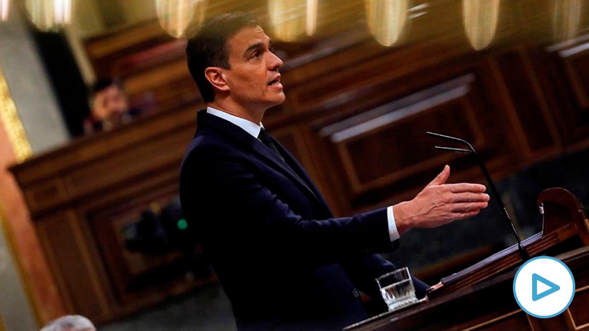 Pedro Sánchez durante el debate del estado de alarma