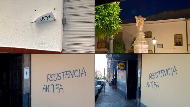 Actos vandálicos en Sevilla por parte de los 'Antifa'.
