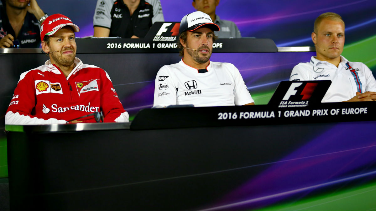 Vettel, Fernando Alonso y Bottas. (Getty)