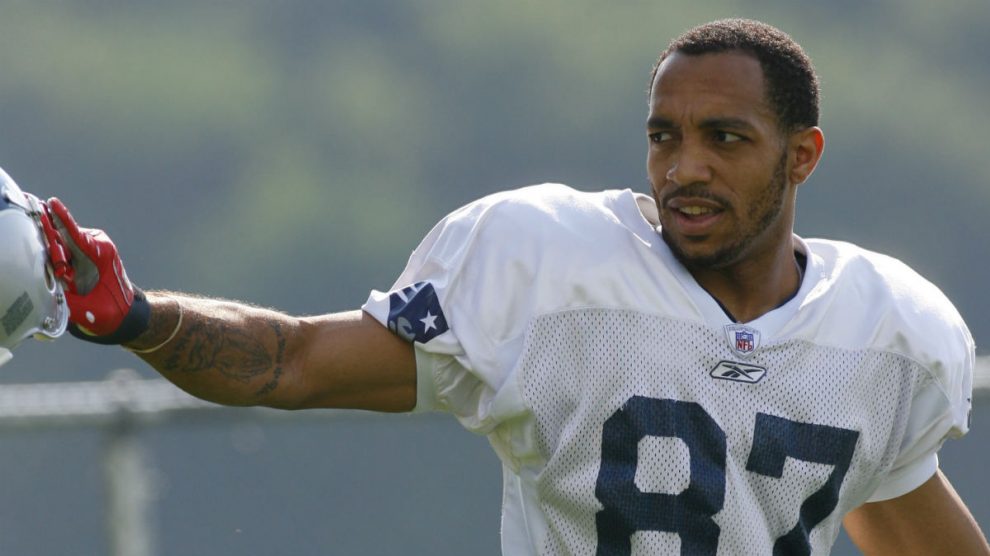 Reche Caldwell, en un entrenamiento con los Patriots. (AFP)