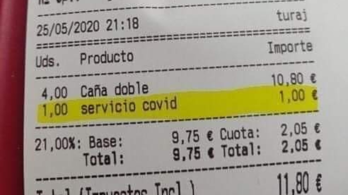 Twitter: Un euro de más que cobra un restaurante canario por la Covid-19 enciende las redes