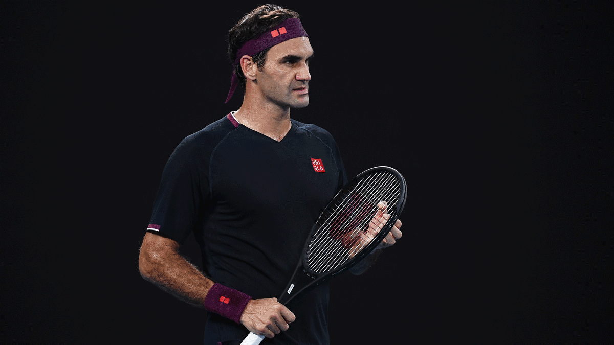 Federer, durante la semifinal del Open de Australia, su último partido disputado en 2020 (Getty)