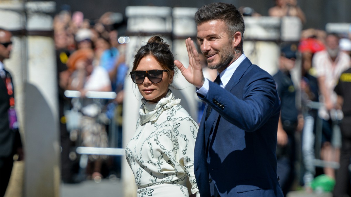 David y Victoria Beckham en la boda de Sergio Ramos. (Getty)