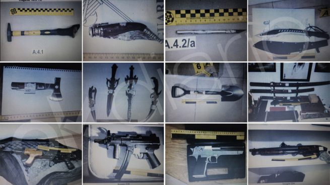 El arsenal del descuartizador de Valdemoro: 51 armas blancas y cuatro réplicas de armas de fuego