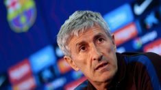 Quique Setién, en rueda de prensa. (AFP)
