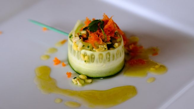 Receta de tartar de pepino con lentejas