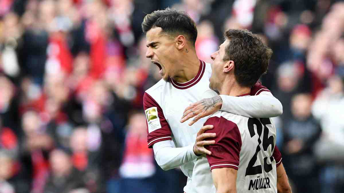 Philippe Coutinho y Müller con el Bayern de Múnich. (AFP)