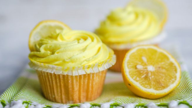 Cupcakes limón albahaca