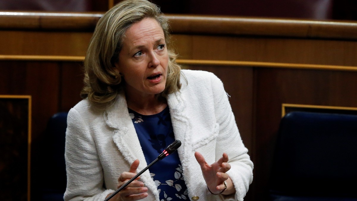 Nadia Calviño, en el Congreso de los Diputados.