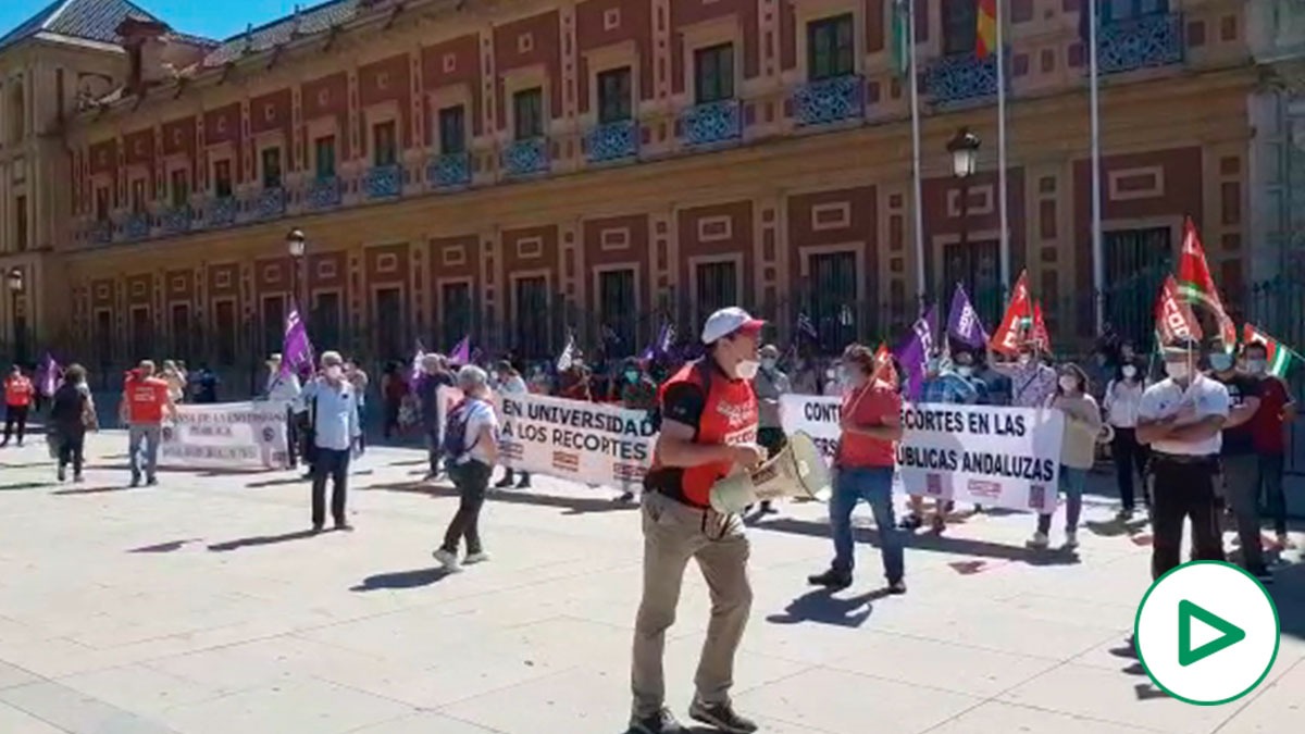Manifestación de CCOO este miércoles en Sevilla.
