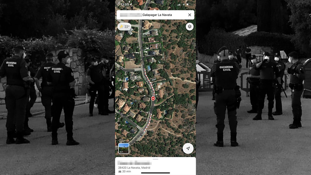 Aspecto de Google Maps en las inmediaciones de la casa de Pablo Iglesias e Irene Montero.