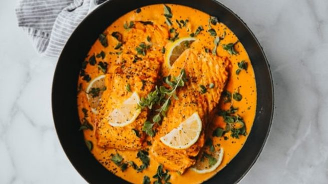 Receta de salmón al curry al microondas