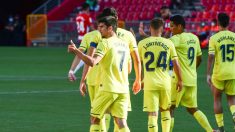 Gerard Moreno celebra su gol. (EFE)