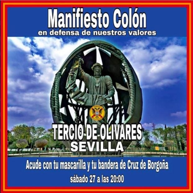 Convocatoria de la manifestación por Colón en Sevilla.