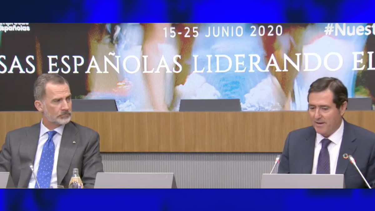El rey Felipe VI, durante la clausura de la Cumbre Empresarial de la CEOE.