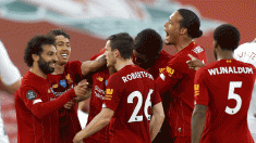Los jugadores del Liverpool celebran su victoria ante el Crystal Palace en la Premier League (Getty)