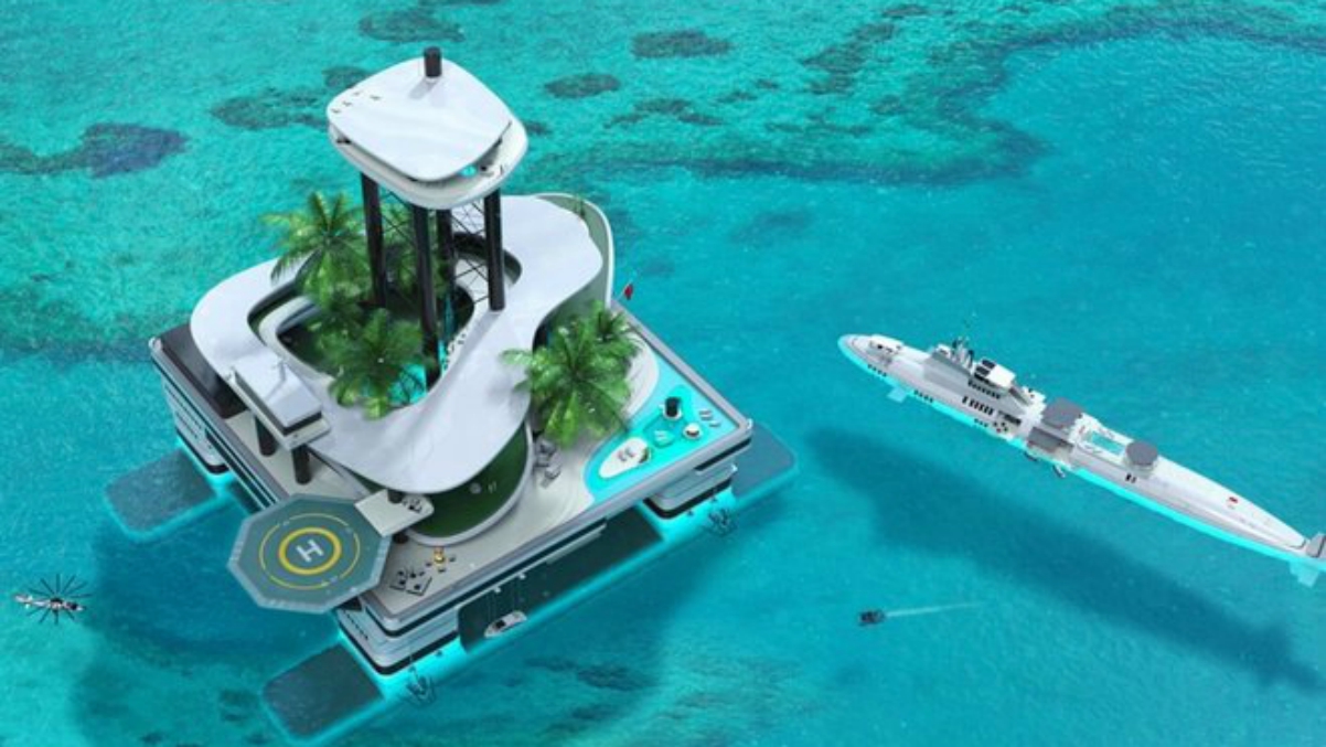 El yate que a la vez es una isla privada (Migaloo Private Submarines Yachts).